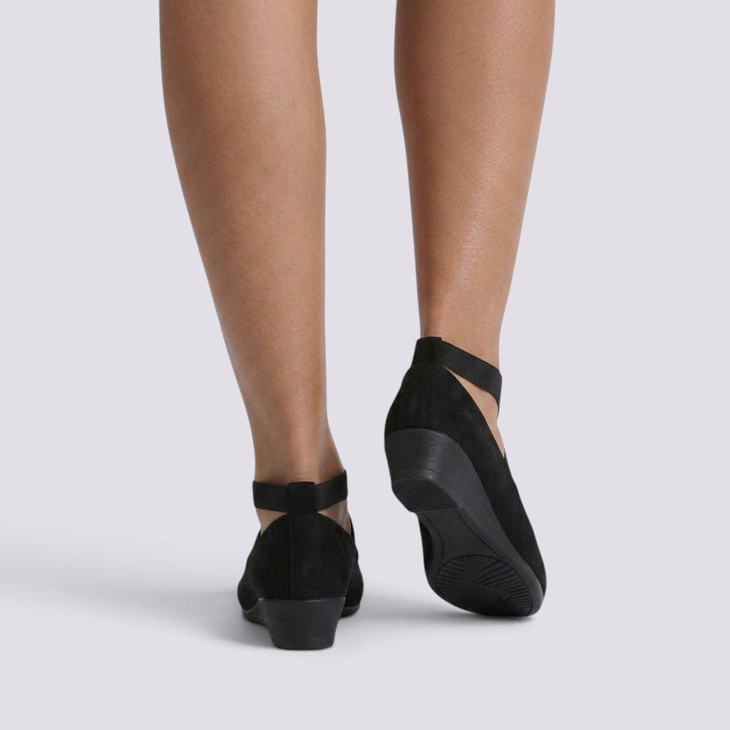 Zapatos Cuña Mujer Punta Fina Tiras Cruzadas