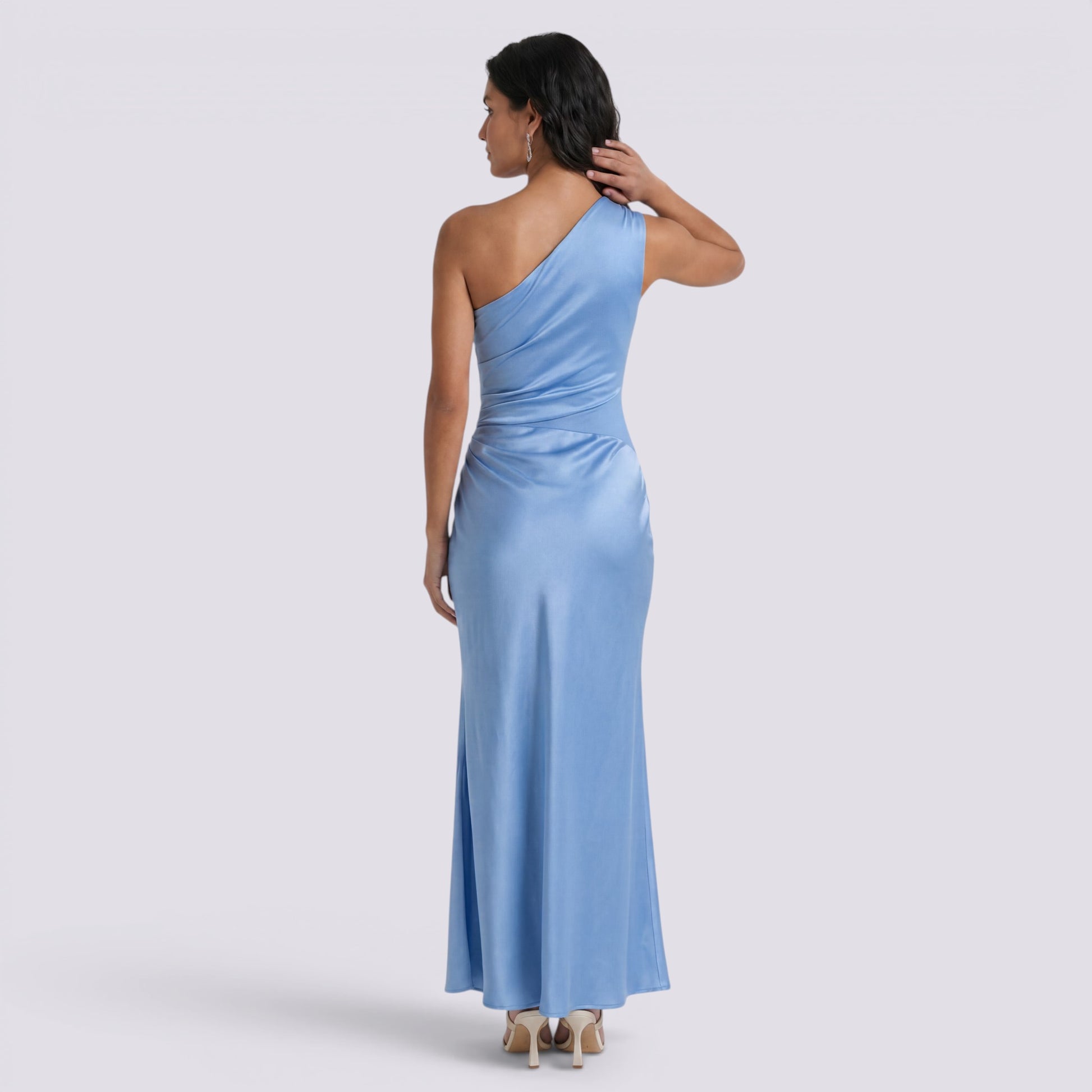 Vestido Largo Satinado Mujer Fiesta