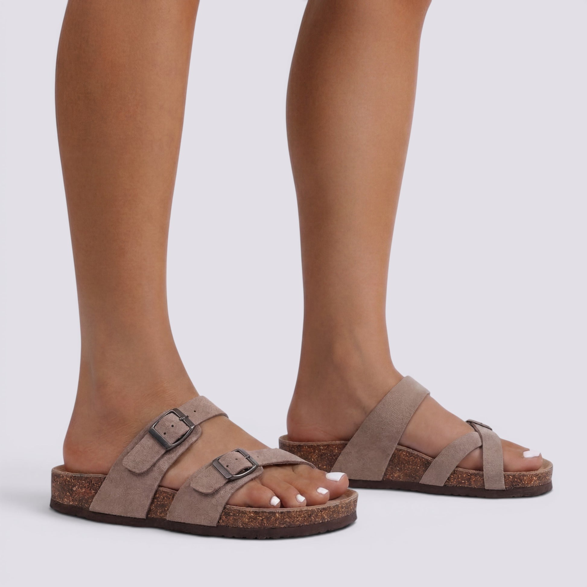 Sandalias Mujer De Gamuza Confort