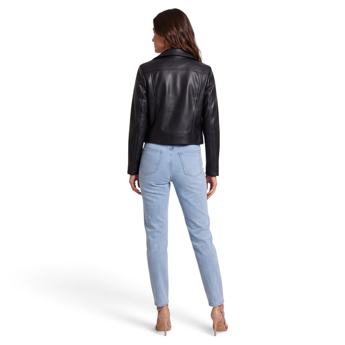 Chaqueta Corta Efecto Piel para Mujer