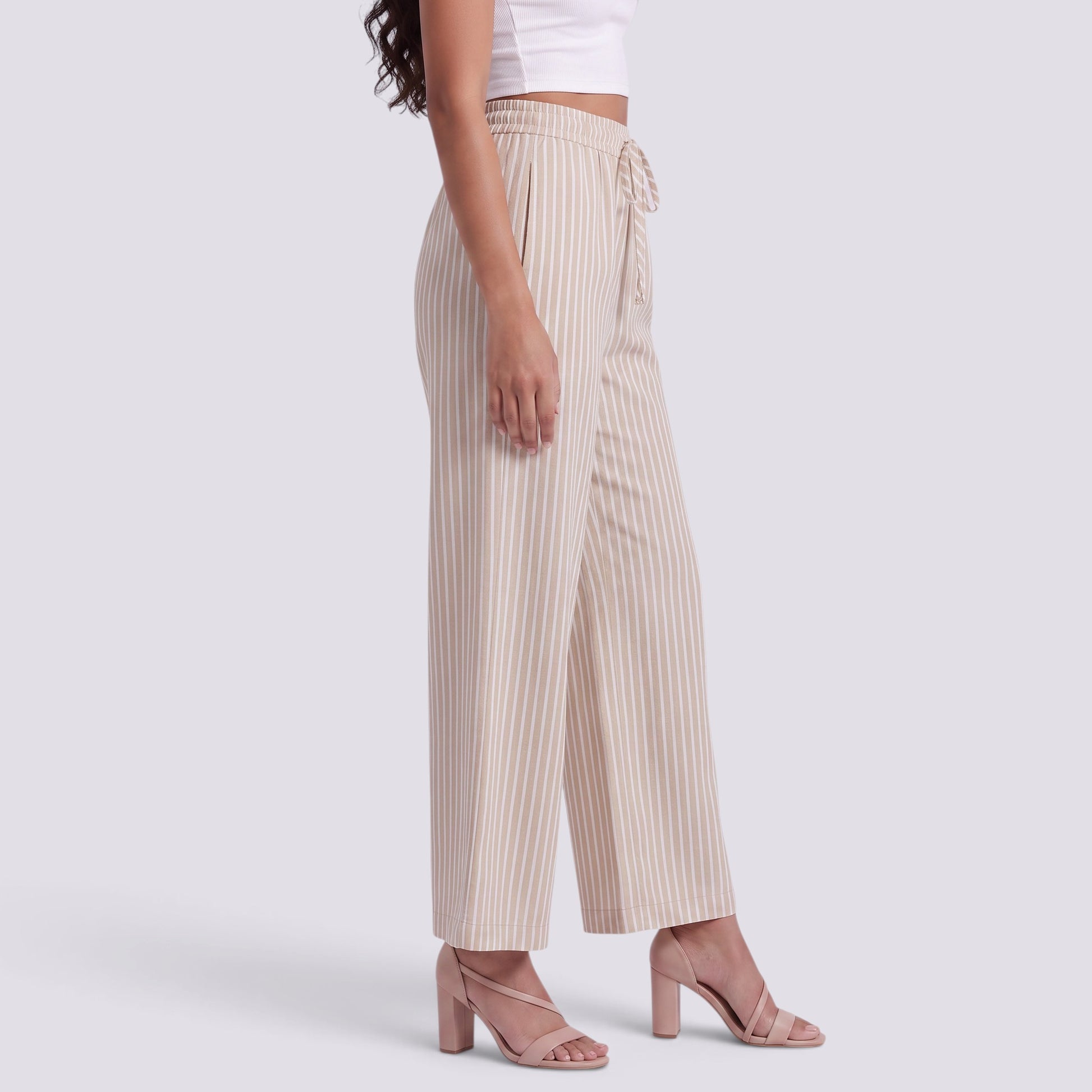 Pantalón Ancho Mujer a Rayas Casual