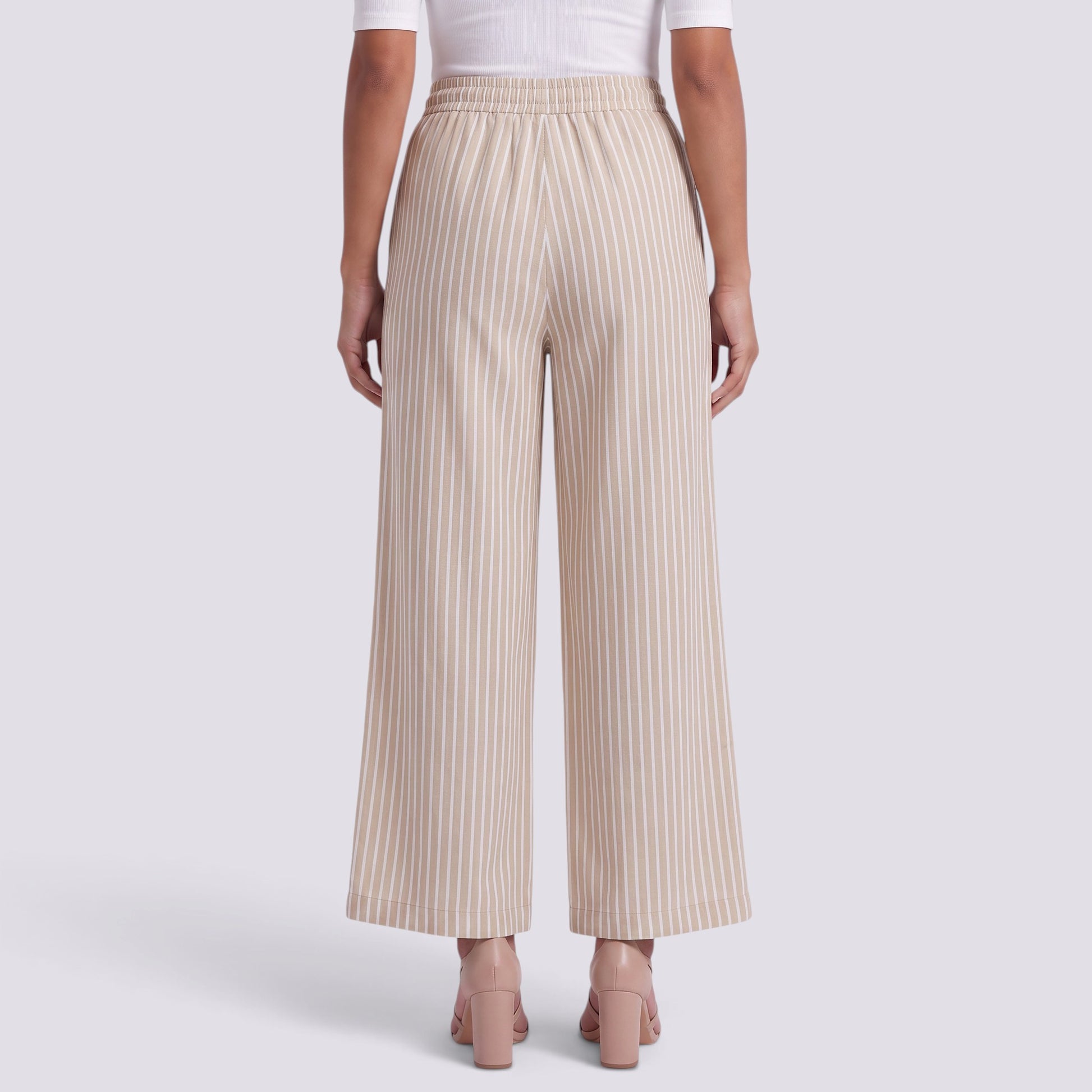 Pantalón Ancho Mujer a Rayas Casual