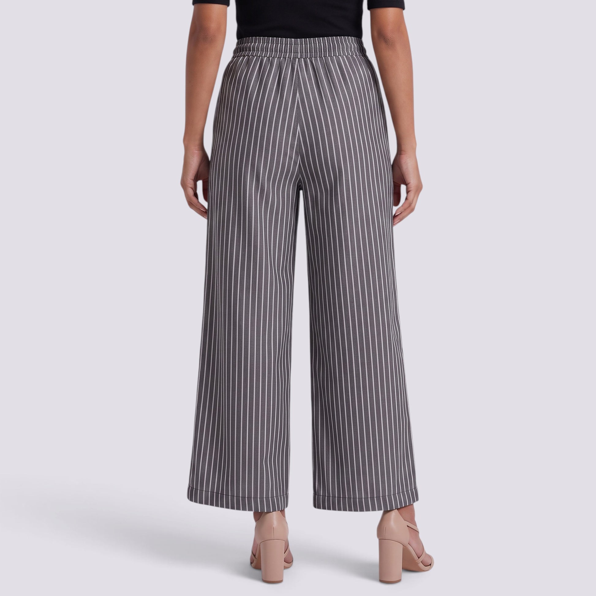 Pantalón Ancho Mujer a Rayas Casual