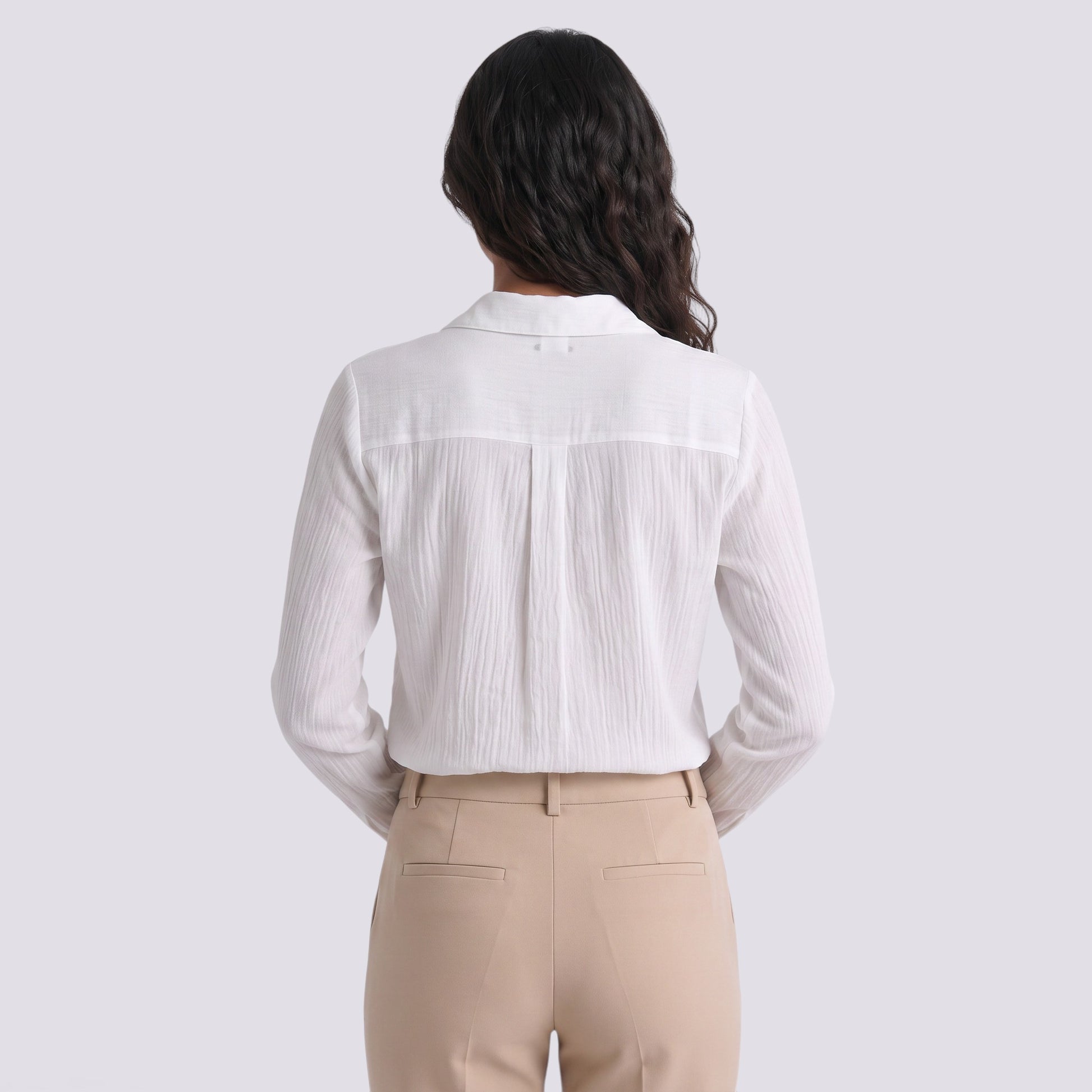 Camisa Mujer Estampada Manga Larga Cuello Solapa