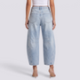 Pantalón balloon de mujer efecto vaquero en azul claro, vista trasera