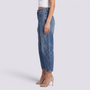 Pantalón balloon de mujer efecto vaquero en azul oscuro, vista lateral