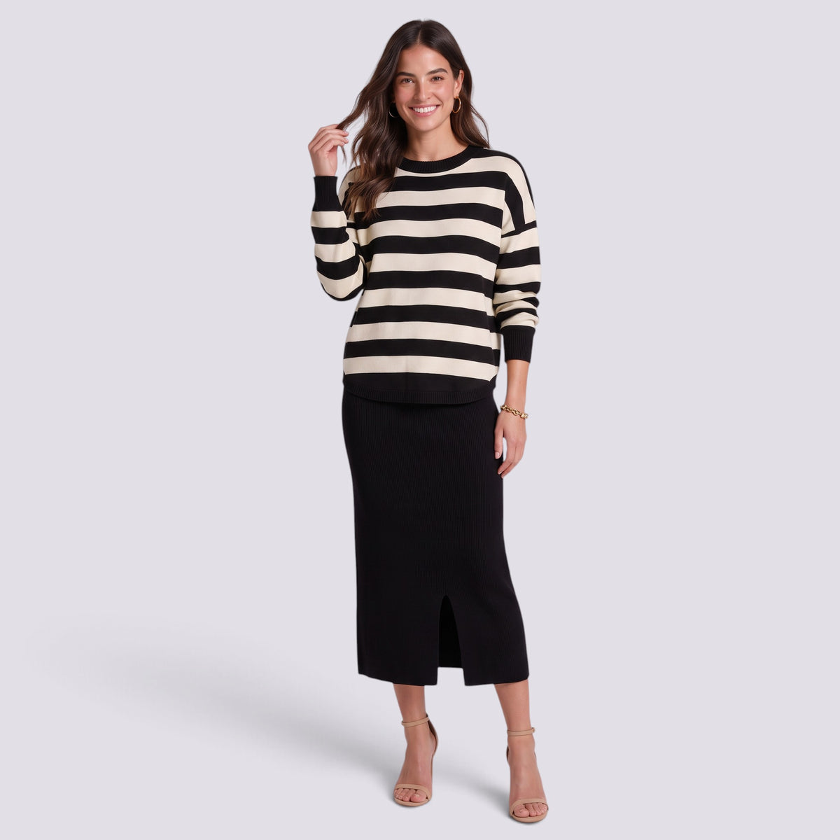 Conjunto de Punto Mujer con Falda Midi