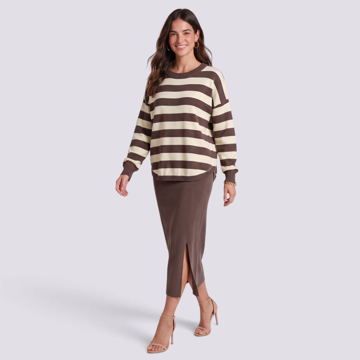 Conjunto de Punto Mujer con Falda Midi