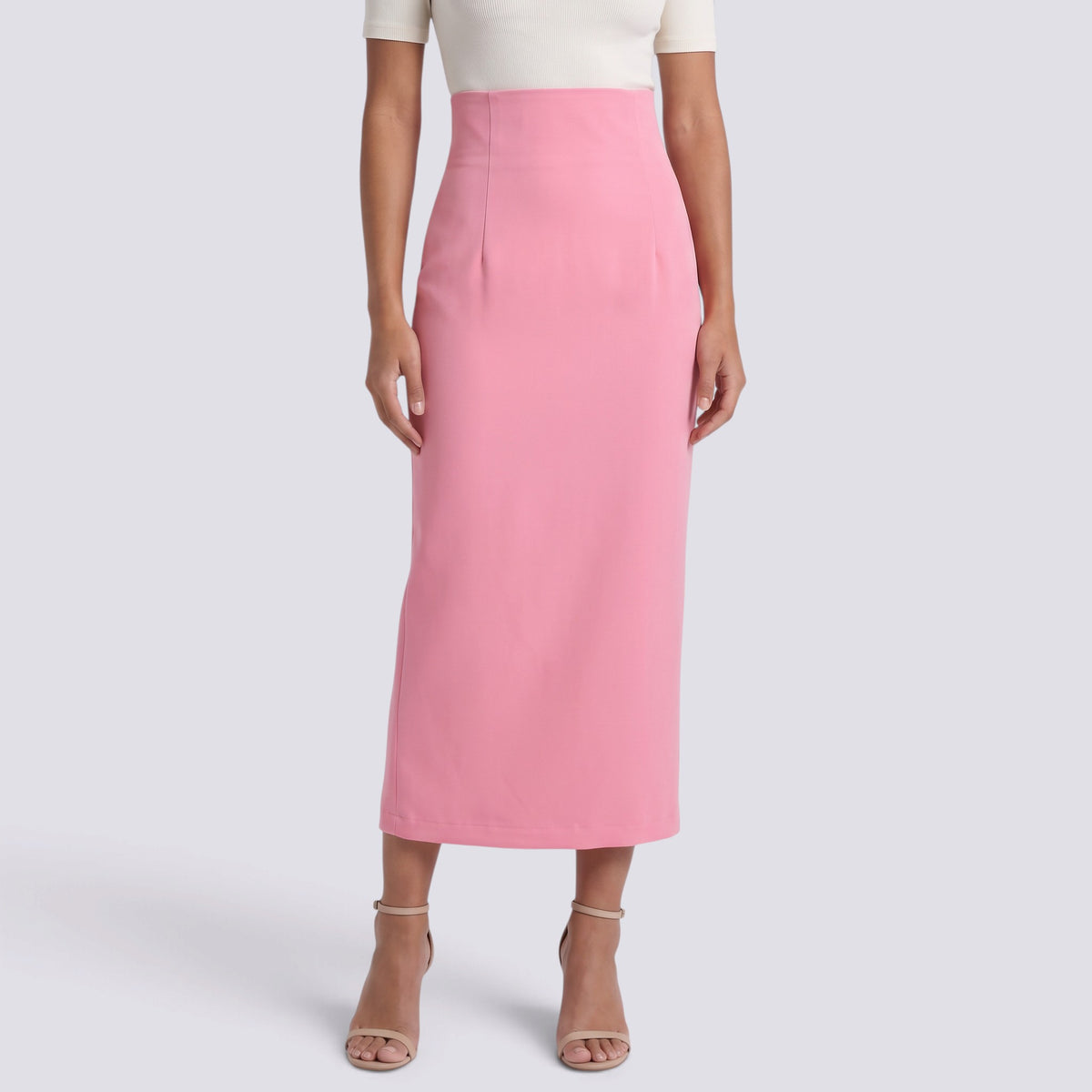 Falda Midi Mujer Cintura Alta Ajustada