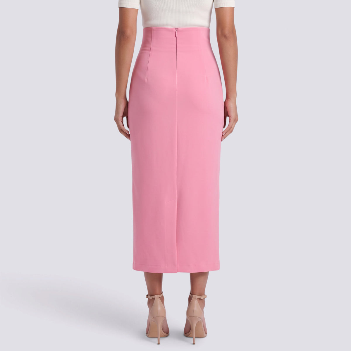 Falda Midi Mujer Cintura Alta Ajustada