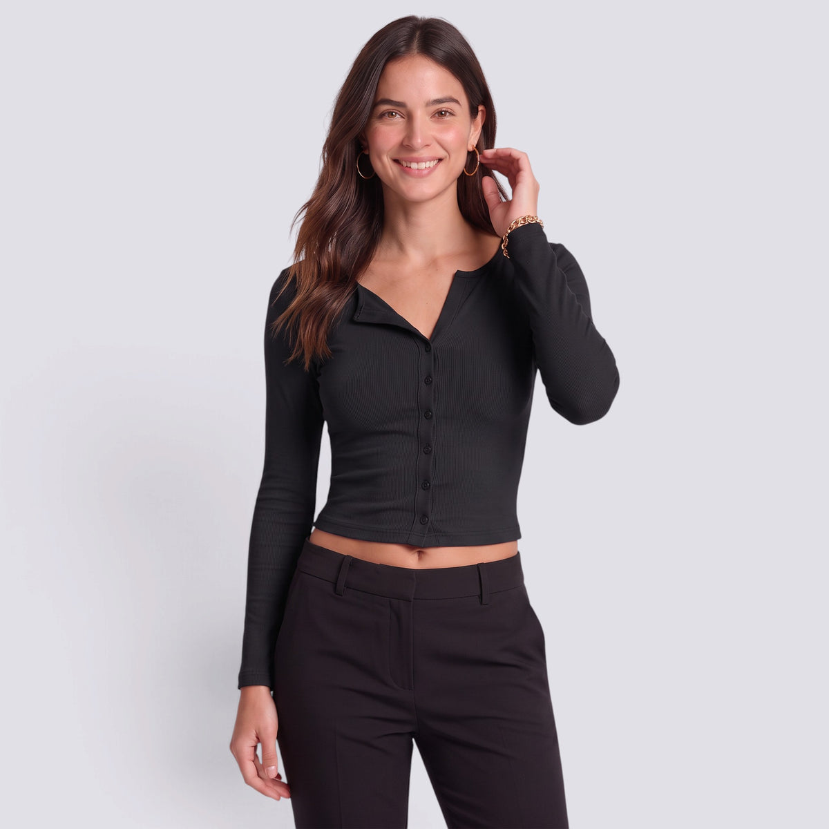 Camiseta Manga Larga Mujer Ajustada