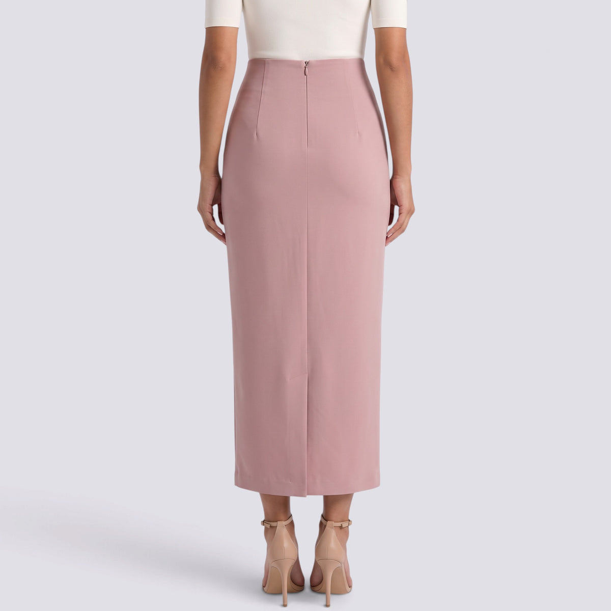 Falda Midi Mujer Cintura Alta Ajustada