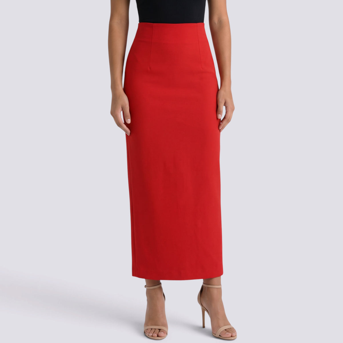 Falda Midi Mujer Cintura Alta Ajustada