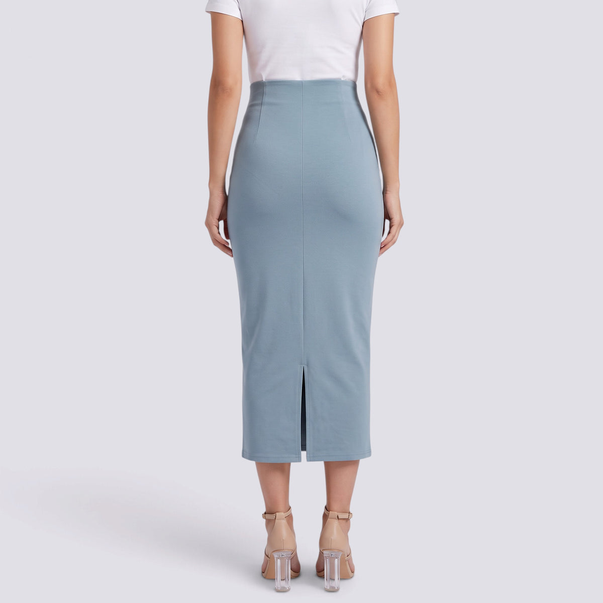Falda Midi Mujer Cintura Alta Ajustada