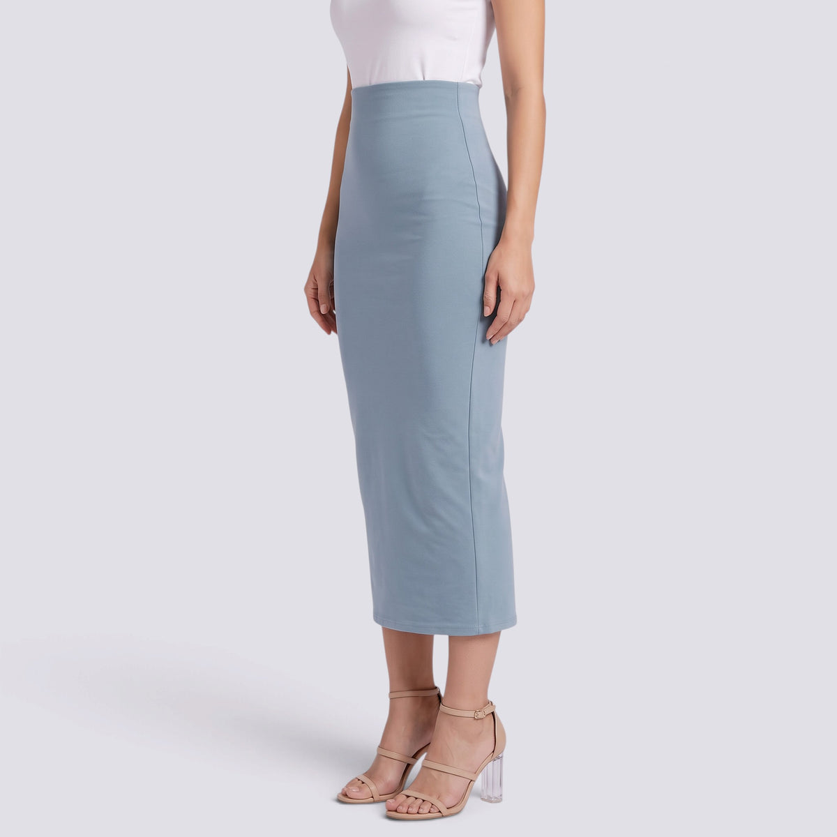 Falda Midi Mujer Cintura Alta Ajustada