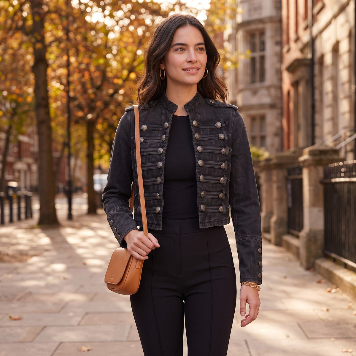 Chaqueta Mujer Vaquera Estilo Militar