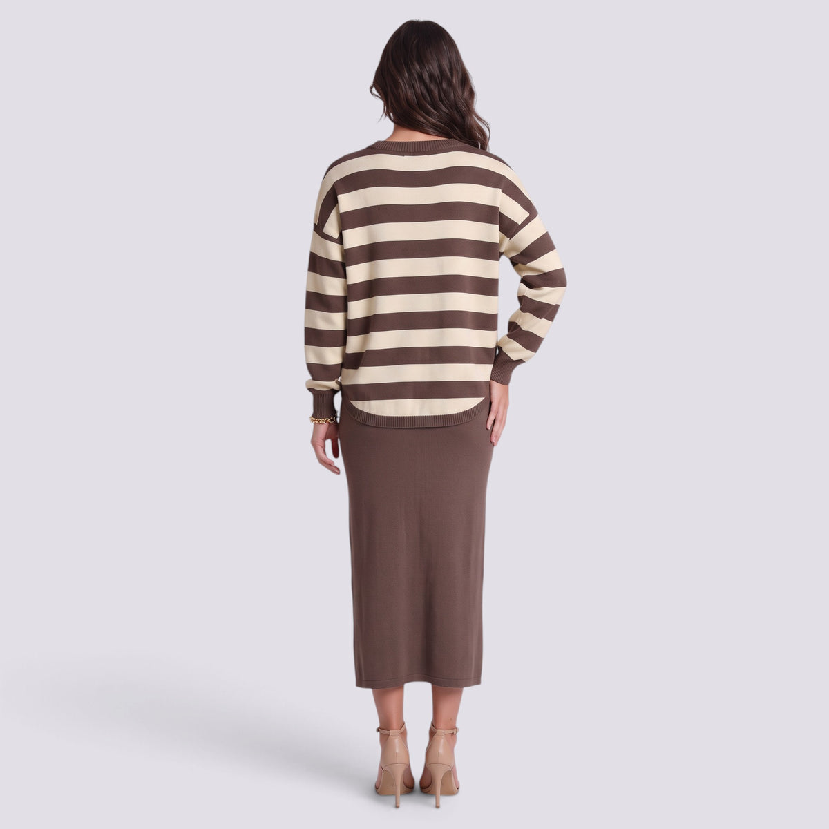 Conjunto de Punto Mujer con Falda Midi