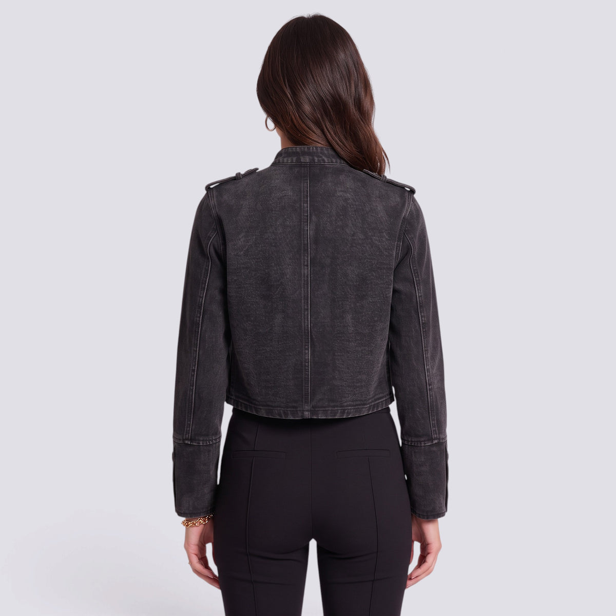 Chaqueta Mujer Vaquera Estilo Militar