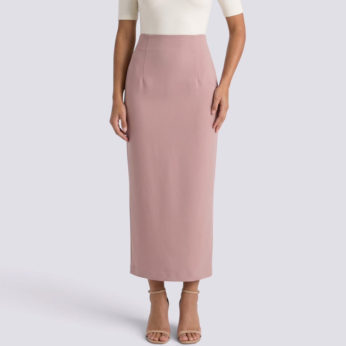 Falda Midi Mujer Cintura Alta Ajustada