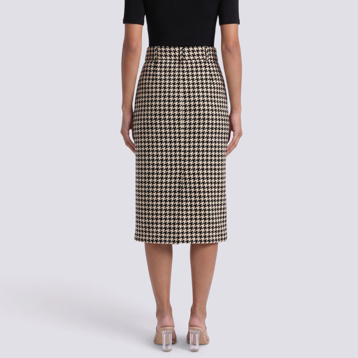 Falda Midi Mujer Pata de Gallo