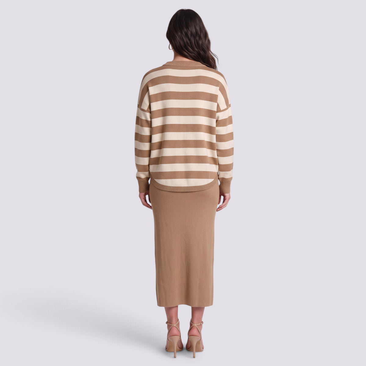 Conjunto de Punto Mujer con Falda Midi