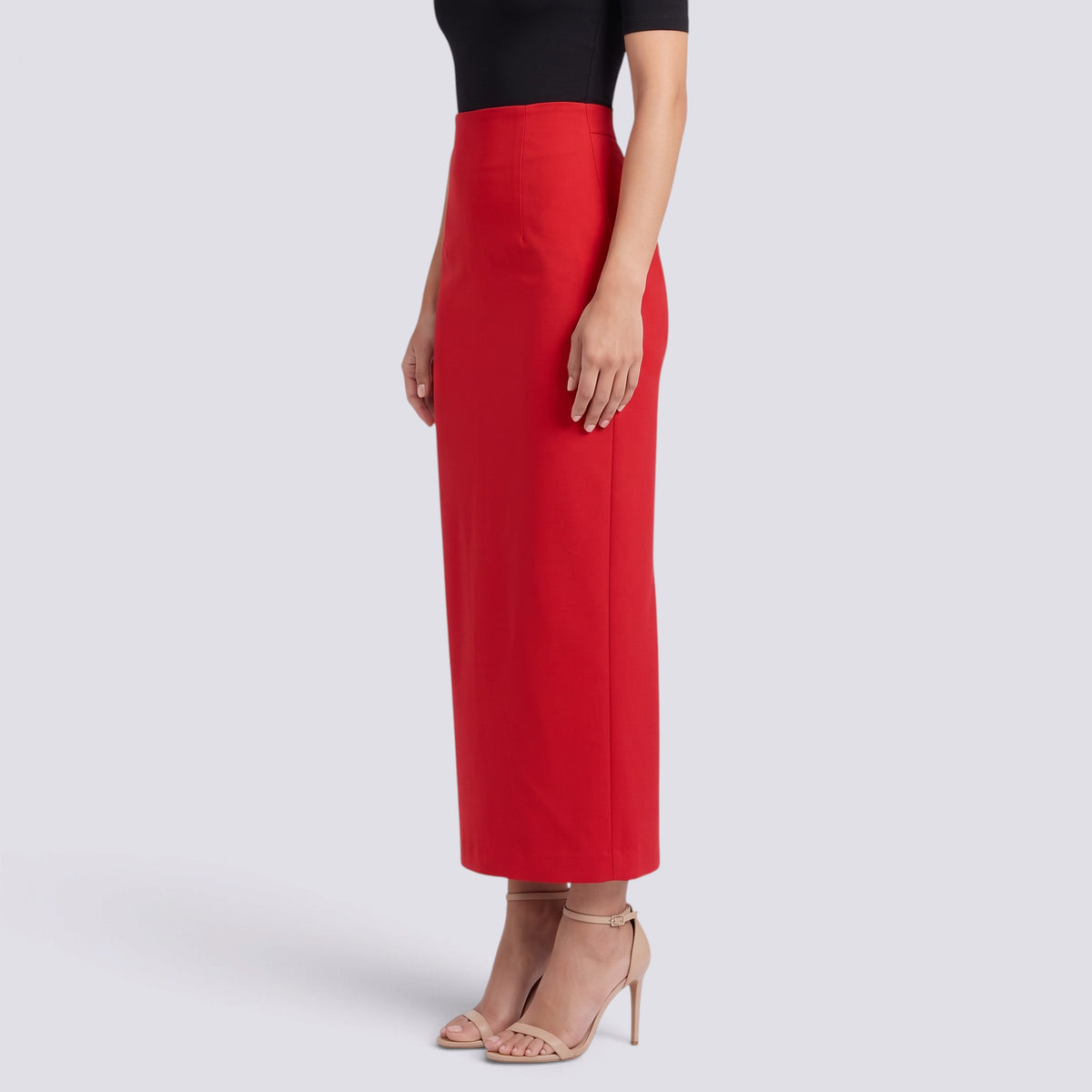 Falda Midi Mujer Cintura Alta Ajustada