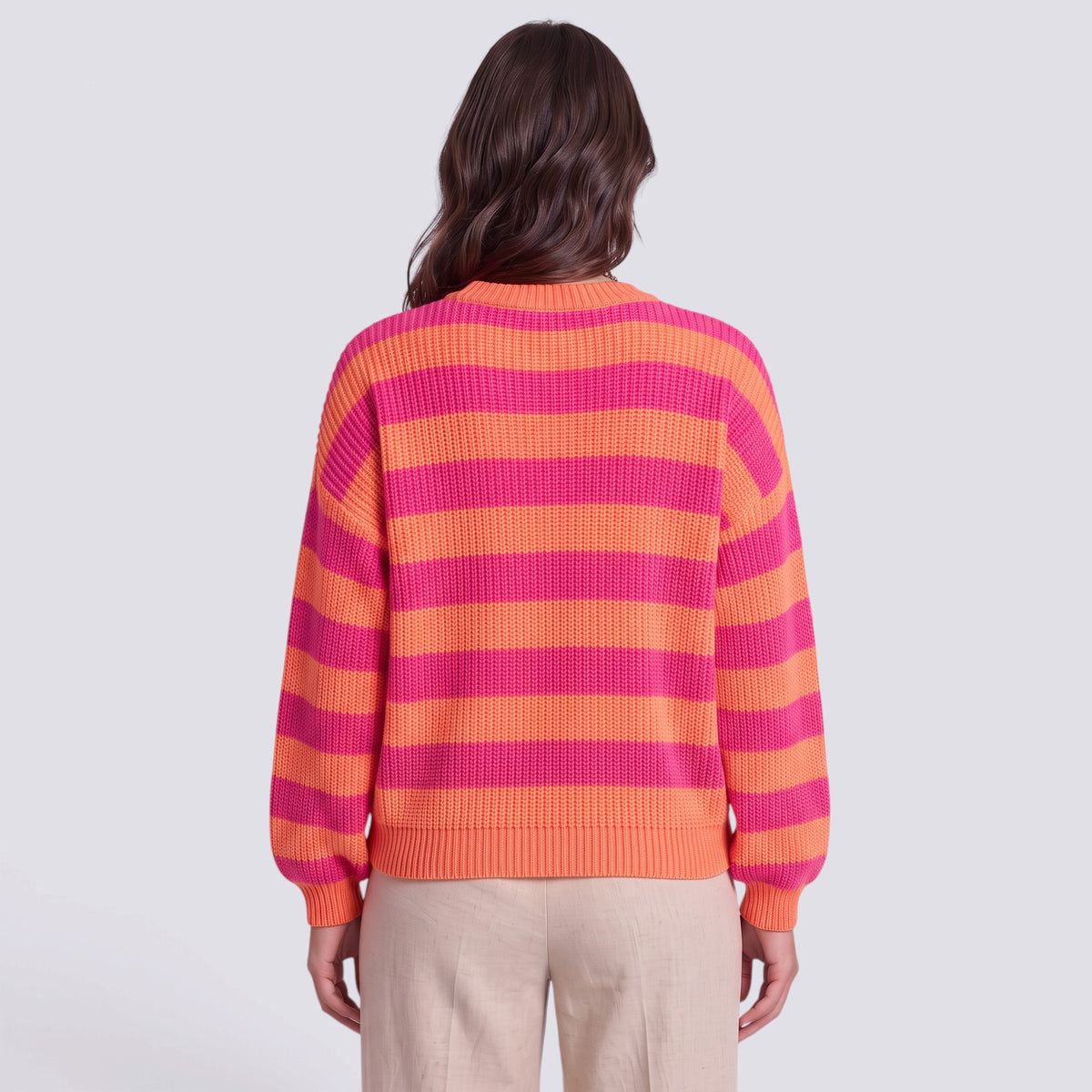 Jersey Mujer de Rayas Cuello Redondo