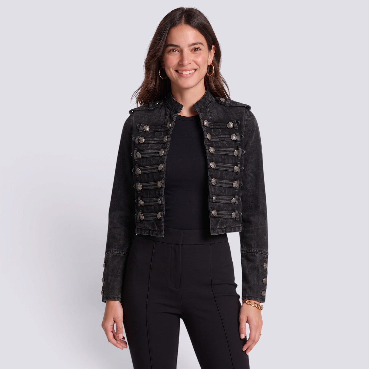 Chaqueta Mujer Vaquera Estilo Militar