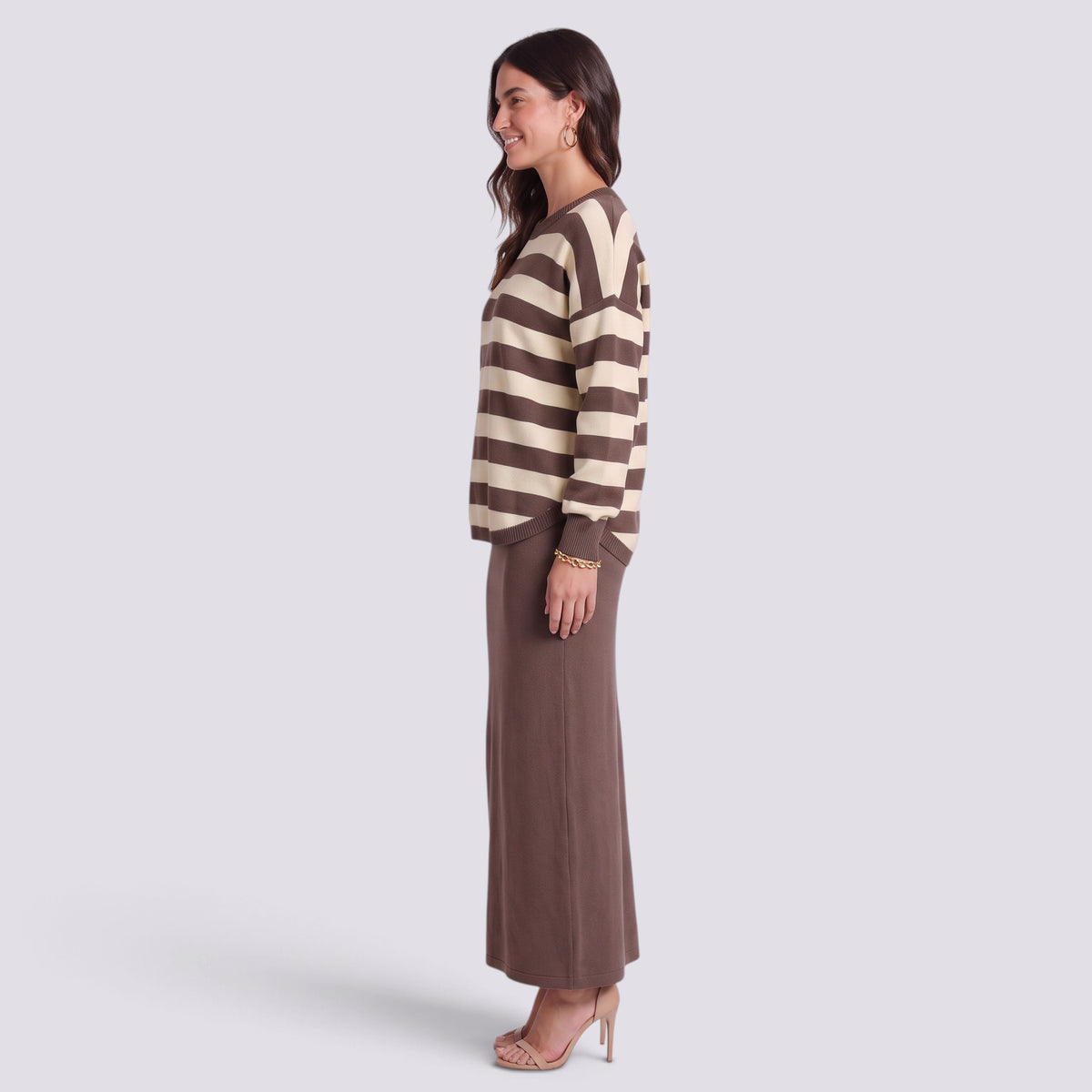 Conjunto de Punto Mujer con Falda Midi