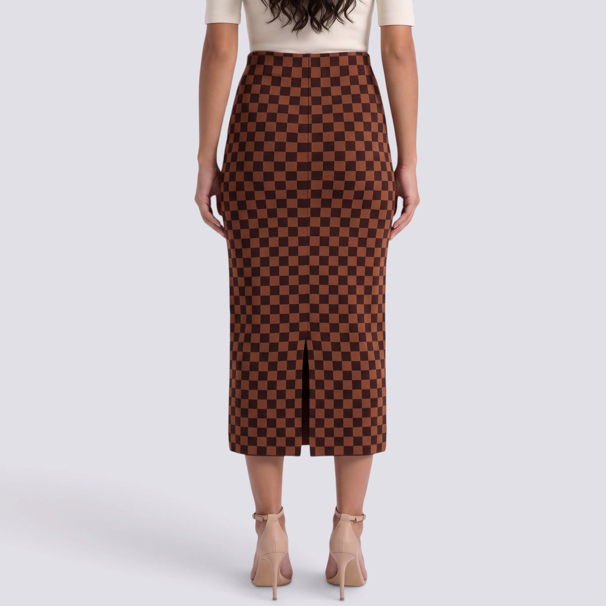 Falda Midi Mujer de Cuadros
