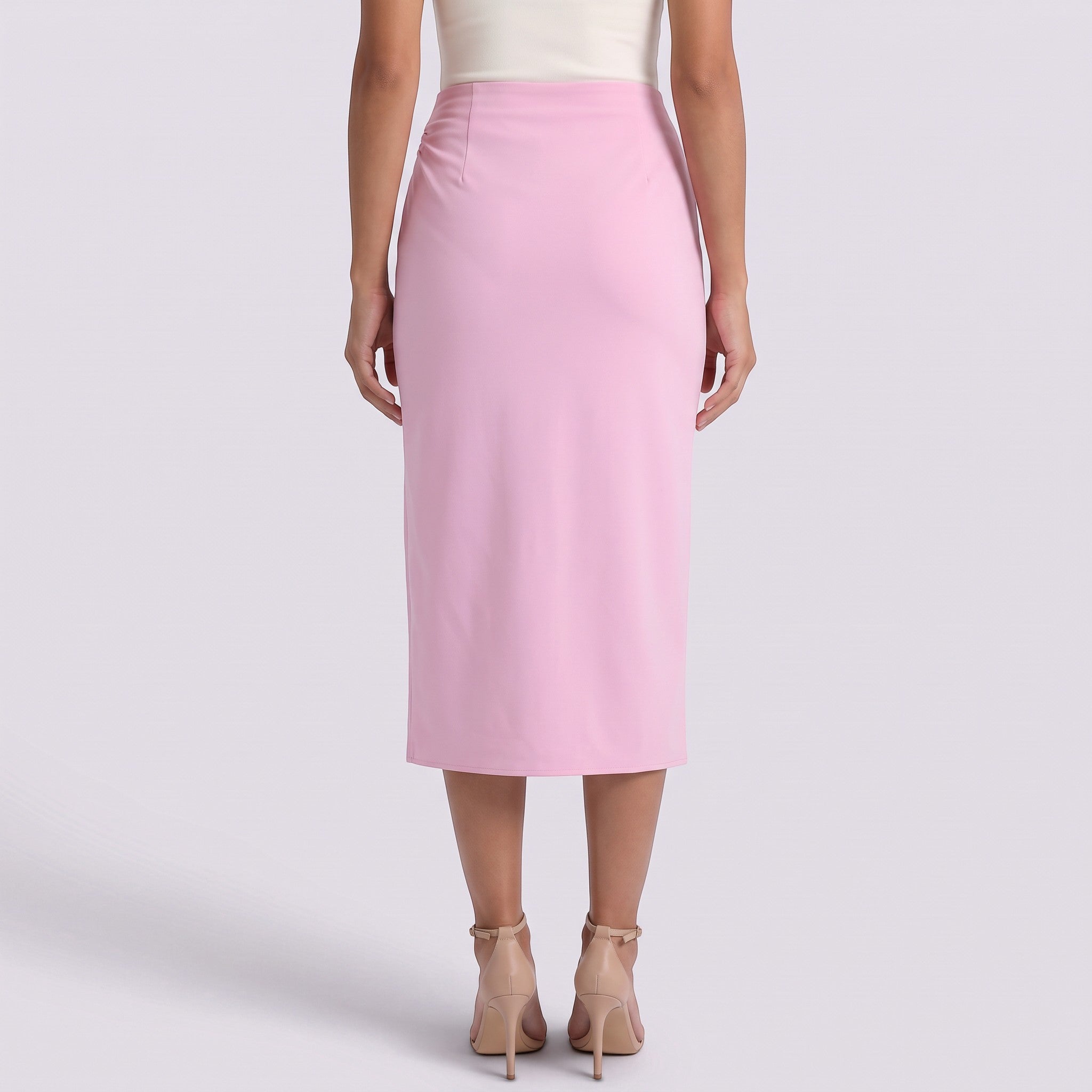 Falda Midi Mujer Cintura Alta con Abertura