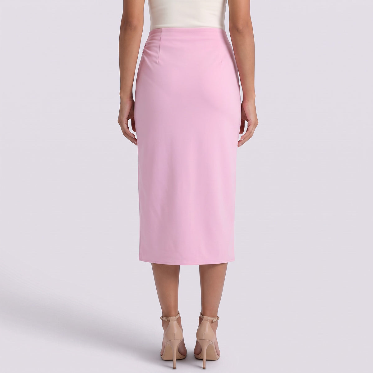 Falda Midi Mujer Cintura Alta con Abertura