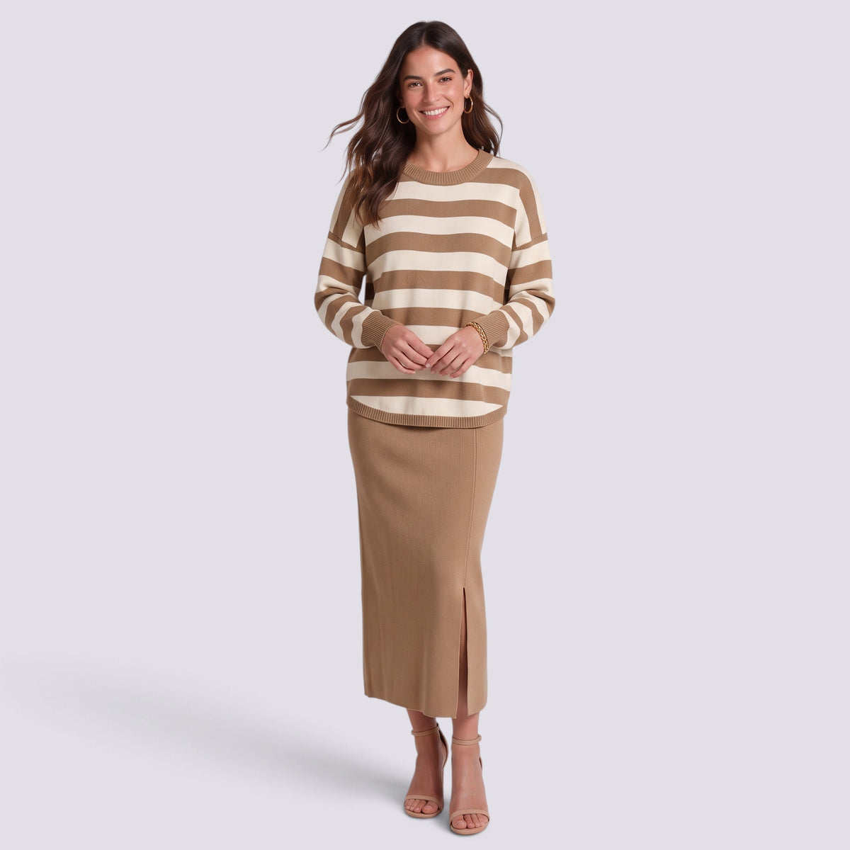 Conjunto de Punto Mujer con Falda Midi