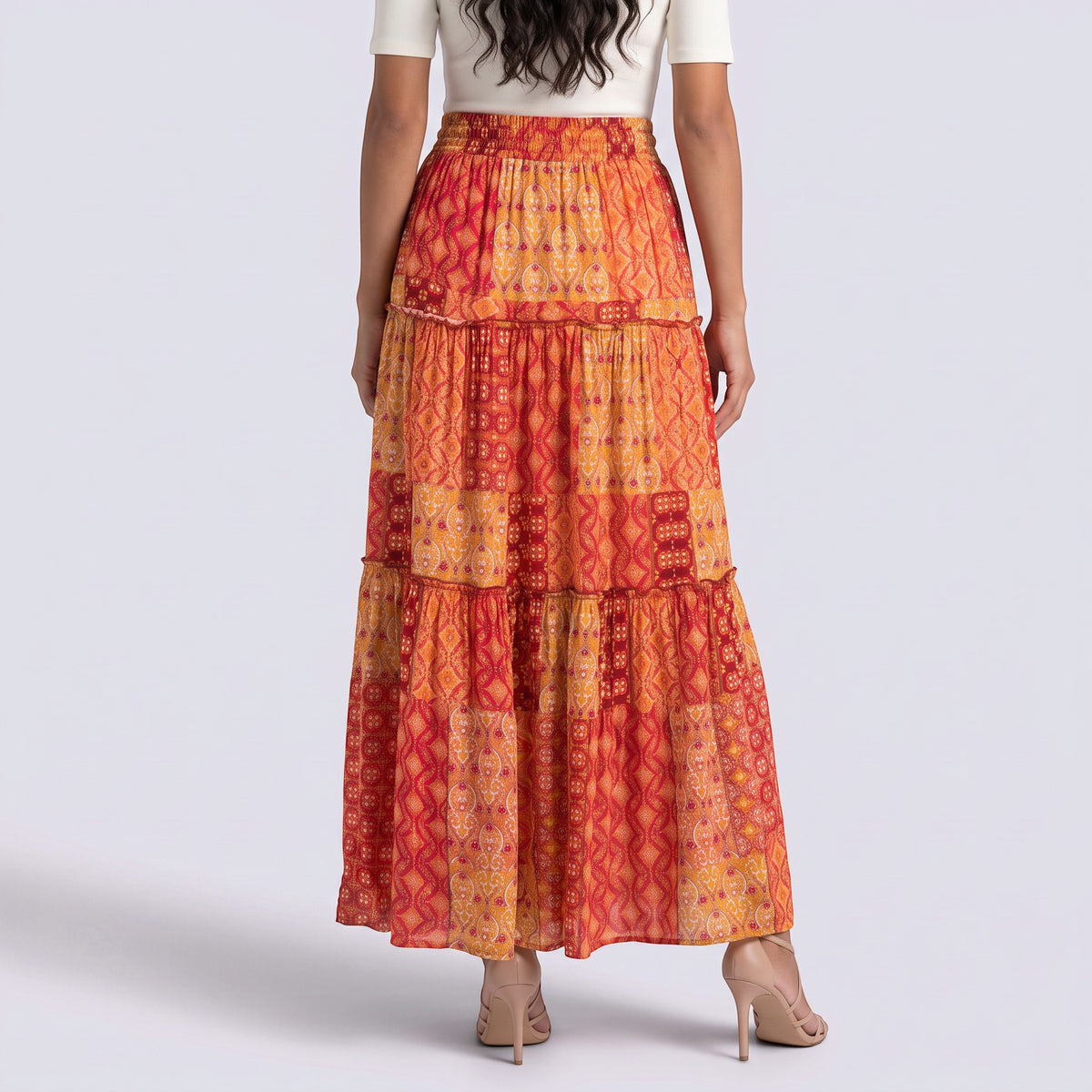 Falda Larga Mujer Boho Cintura Alta