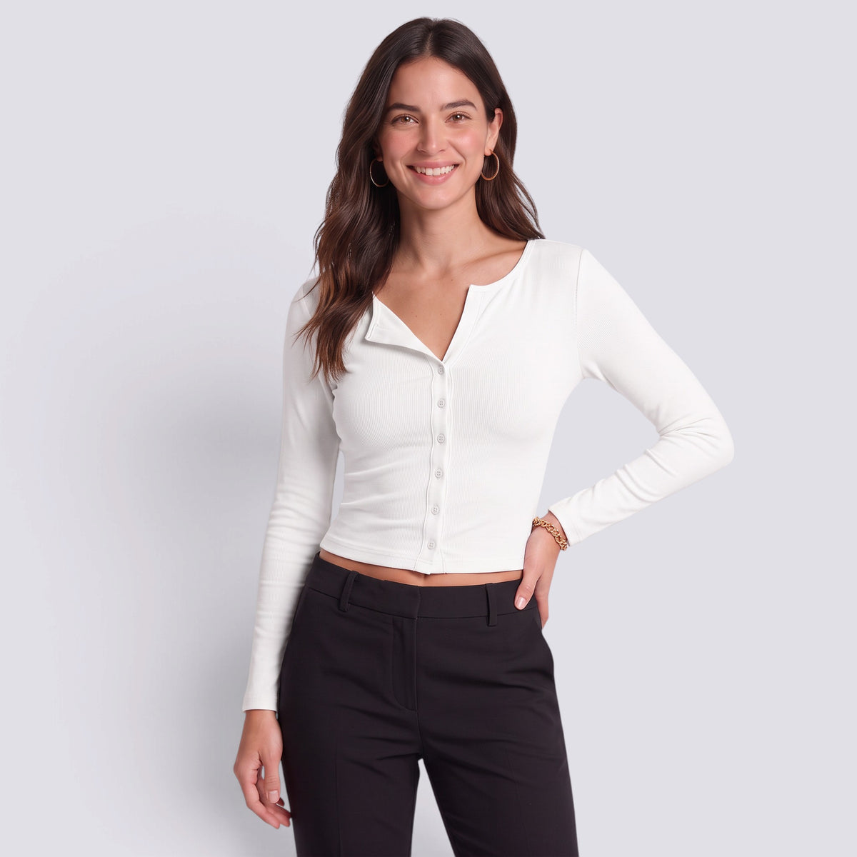 Camiseta Manga Larga Mujer Ajustada