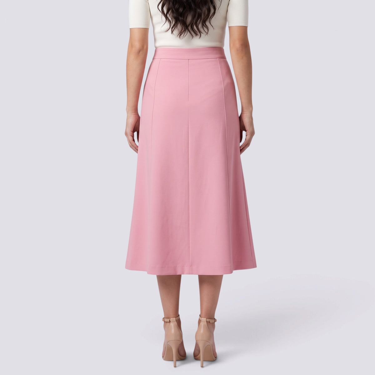 Falda Midi Mujer Recta Drapeada