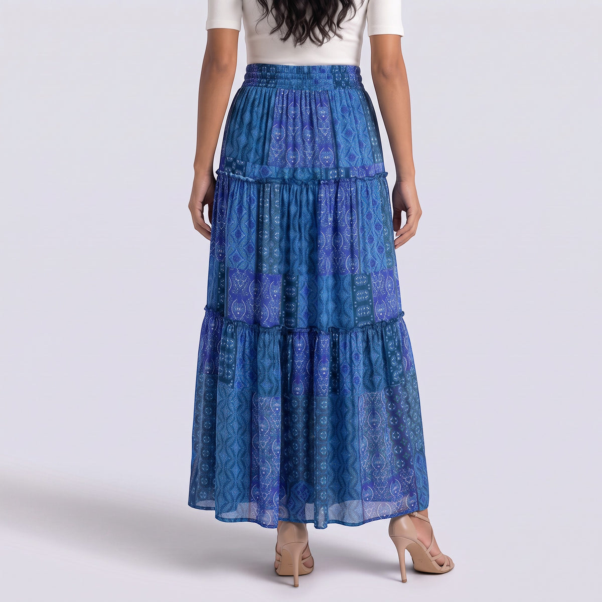 Falda Larga Mujer Boho Cintura Alta