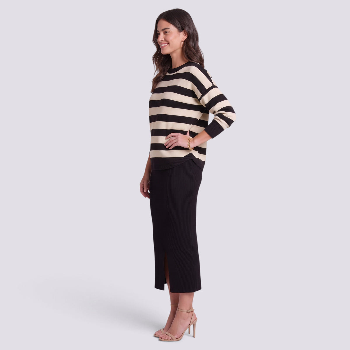 Conjunto de Punto Mujer con Falda Midi