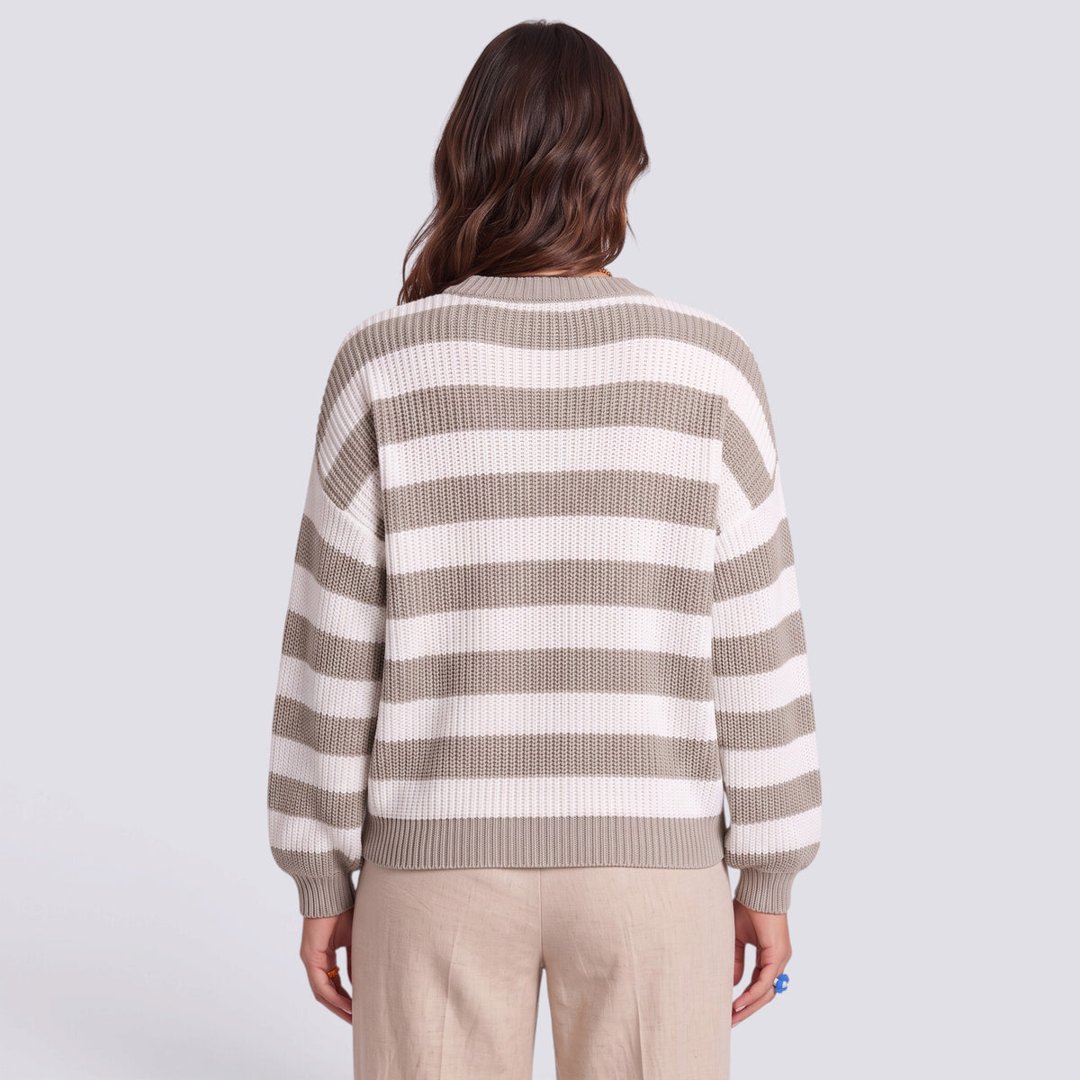 Jersey Mujer de Rayas Cuello Redondo