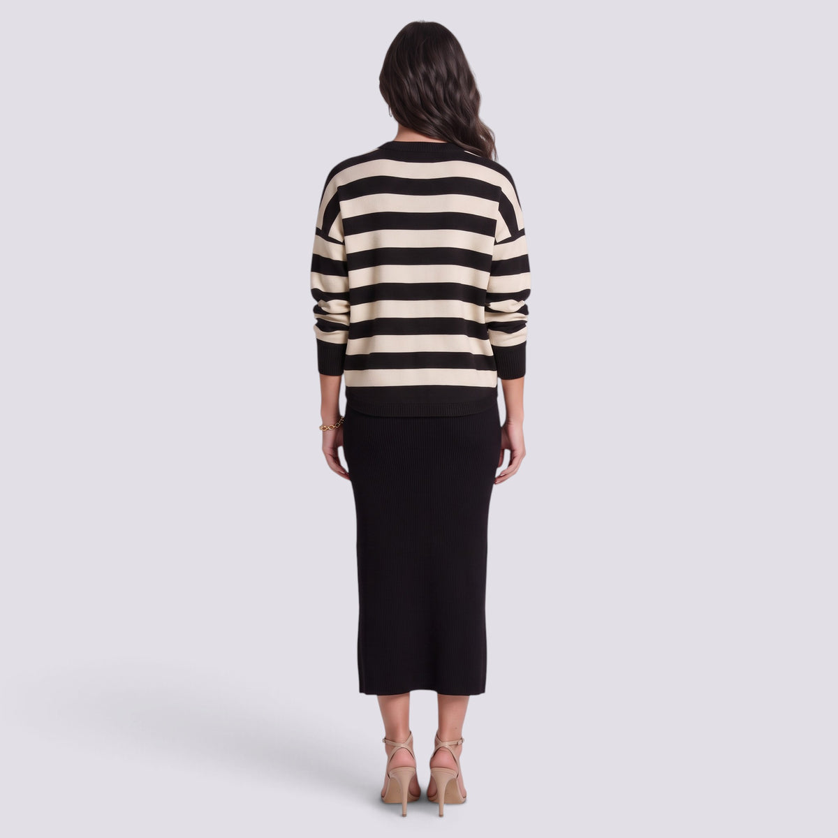 Conjunto de Punto Mujer con Falda Midi