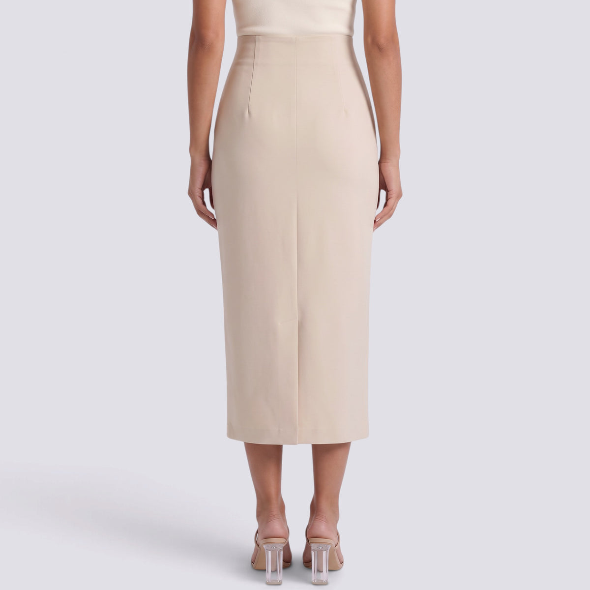 Falda Midi Mujer Cintura Alta Ajustada