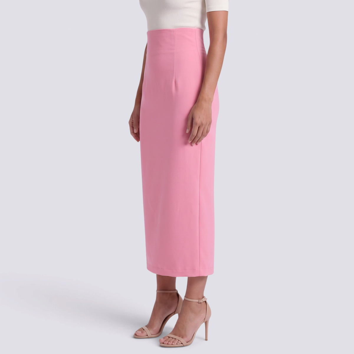Falda Midi Mujer Cintura Alta Ajustada