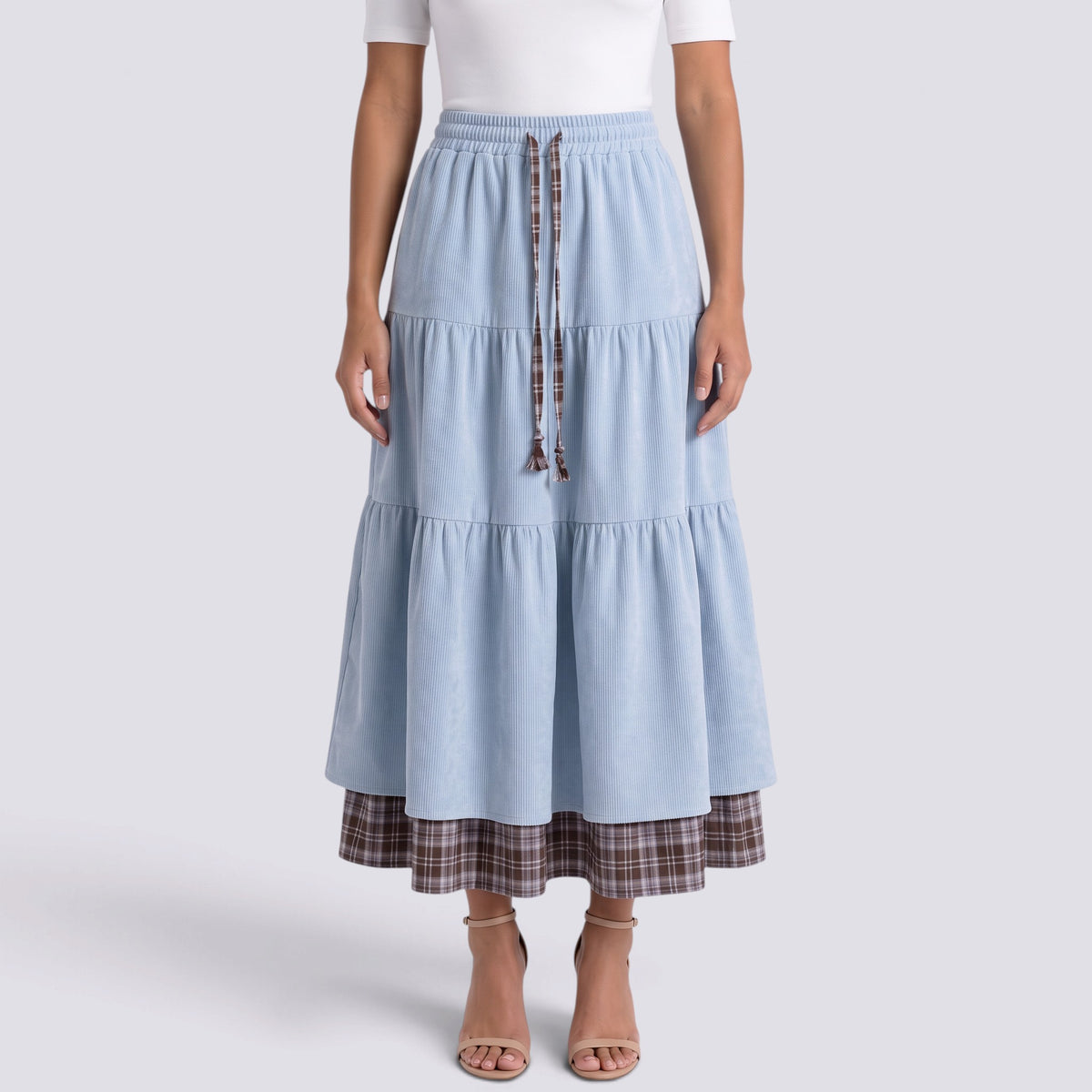 Vestido Largo Mujer Efecto Dos Piezas