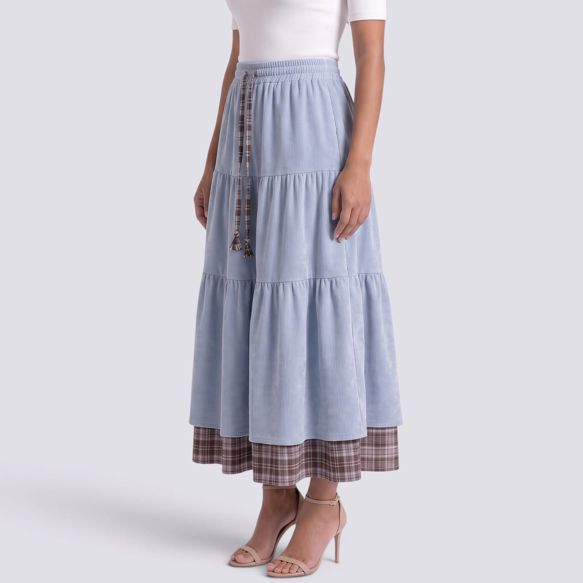 Vestido Largo Mujer Efecto Dos Piezas
