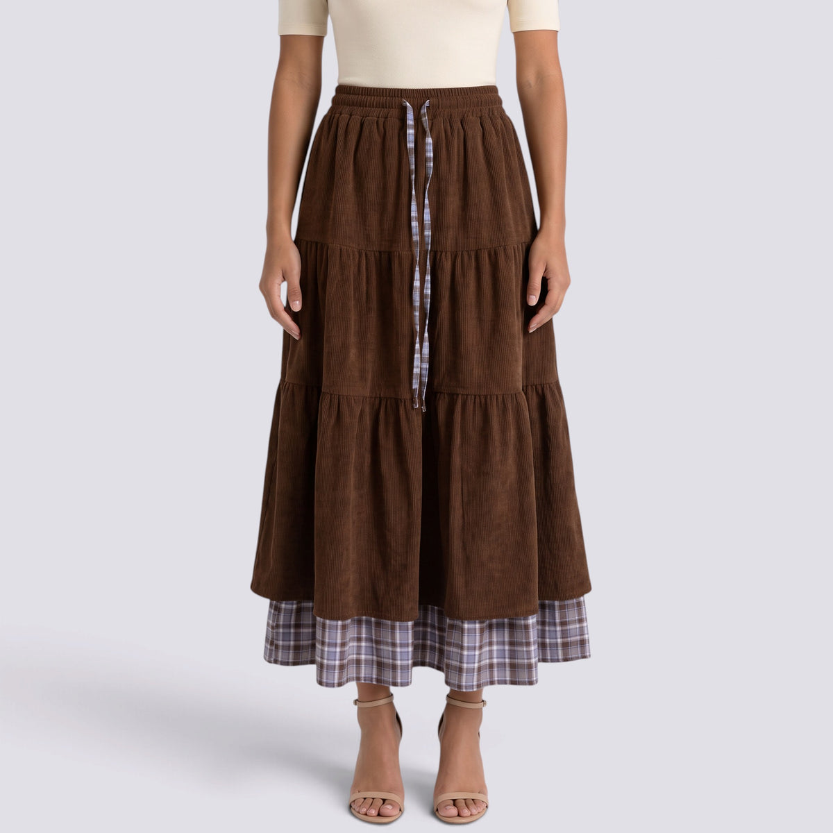 Vestido Largo Mujer Efecto Dos Piezas
