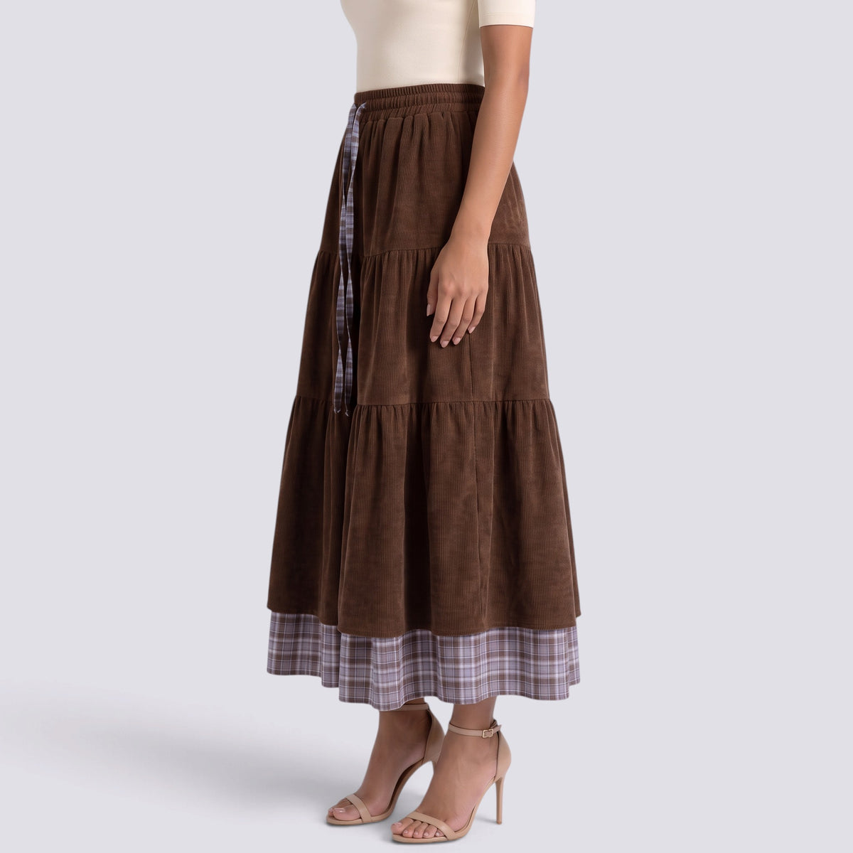 Vestido Largo Mujer Efecto Dos Piezas