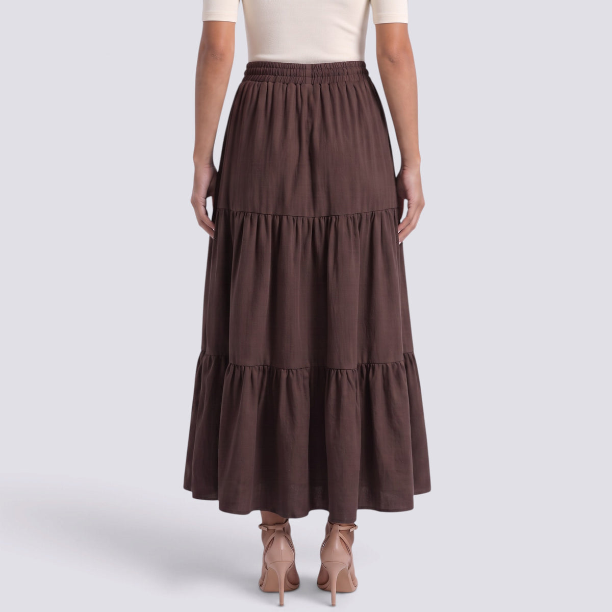 Falda Larga Mujer Elegante con Volantes