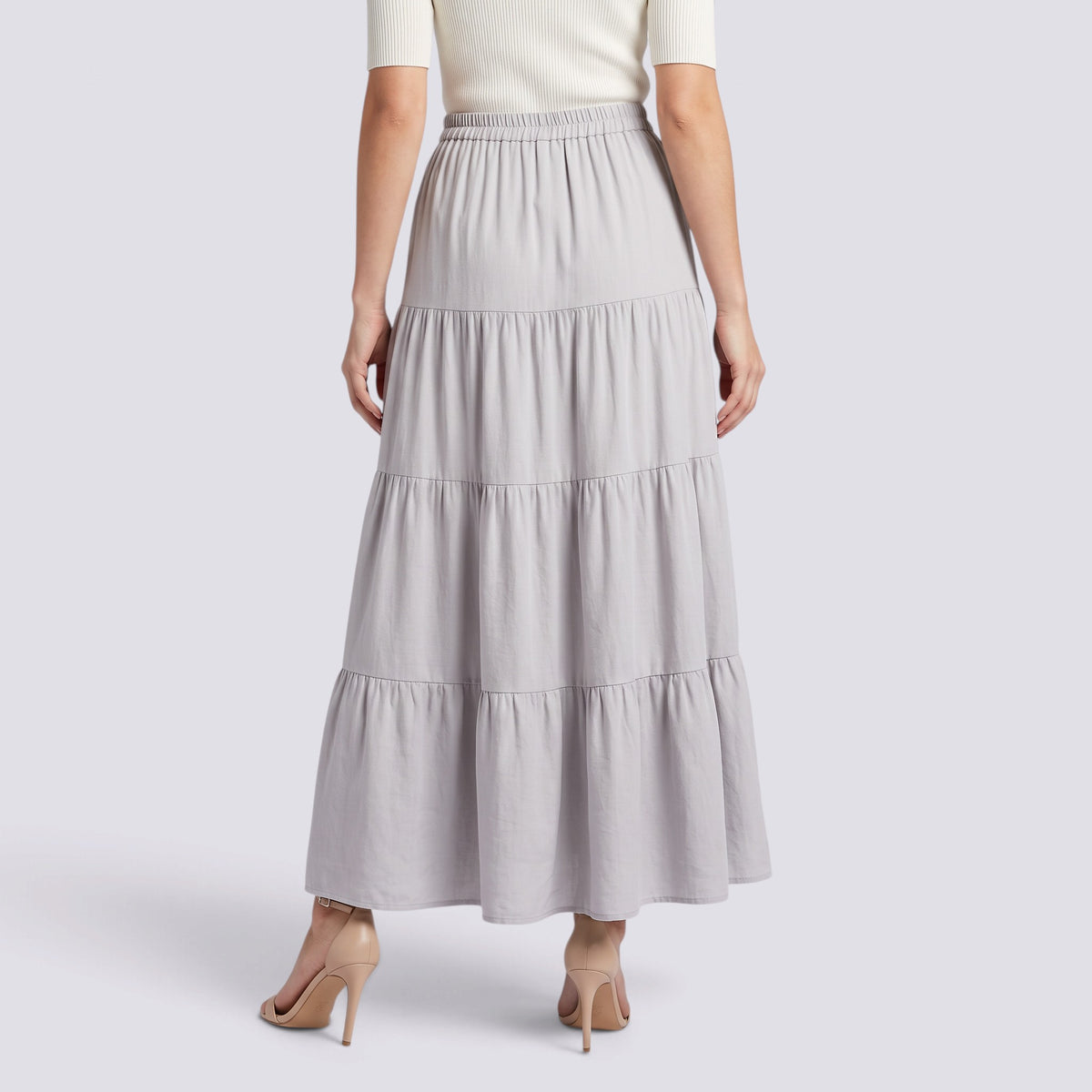 Falda Larga Mujer Elegante con Volantes