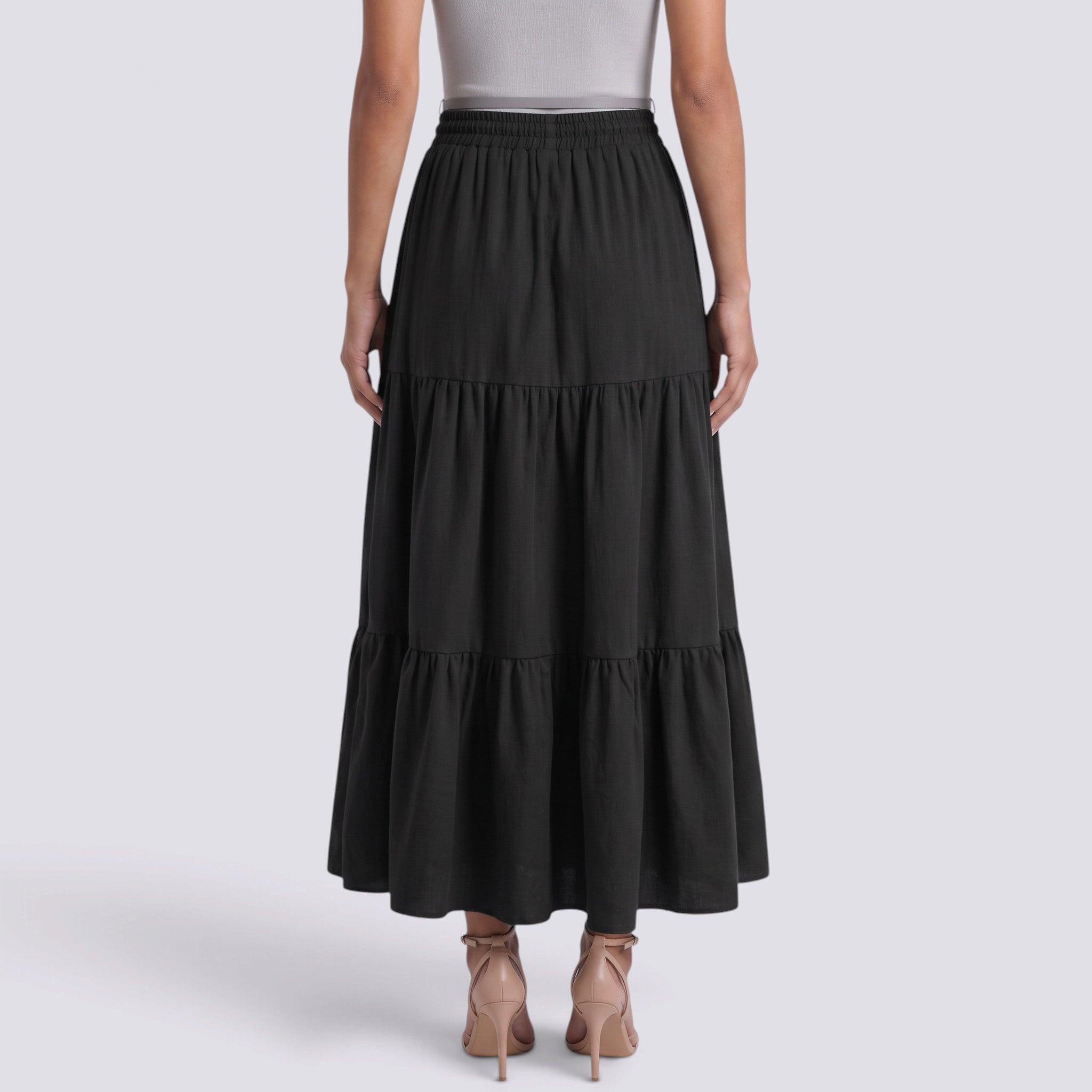 Falda Larga Mujer Elegante con Volantes