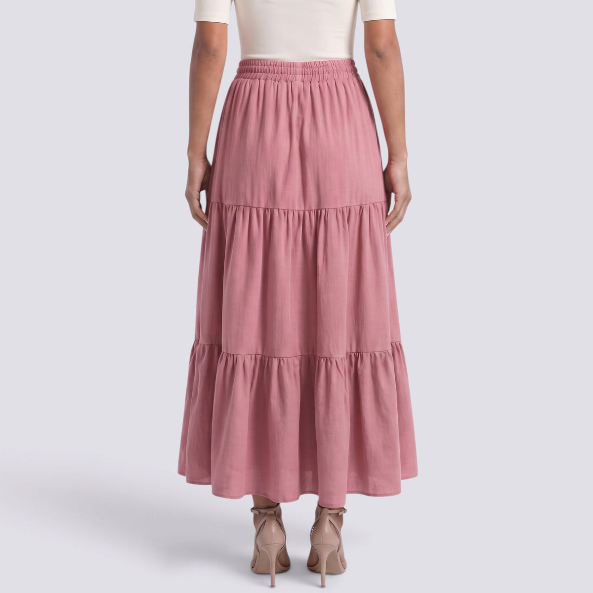 Falda Larga Mujer Elegante con Volantes